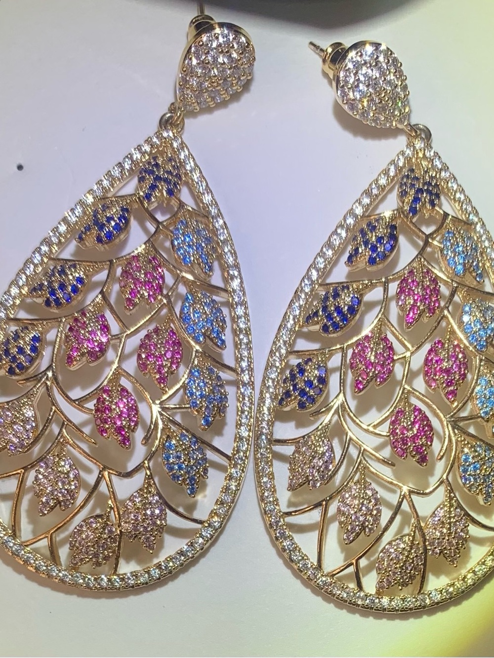 Gold plated Eye Candy LA Sparkling Dangle Earrings
